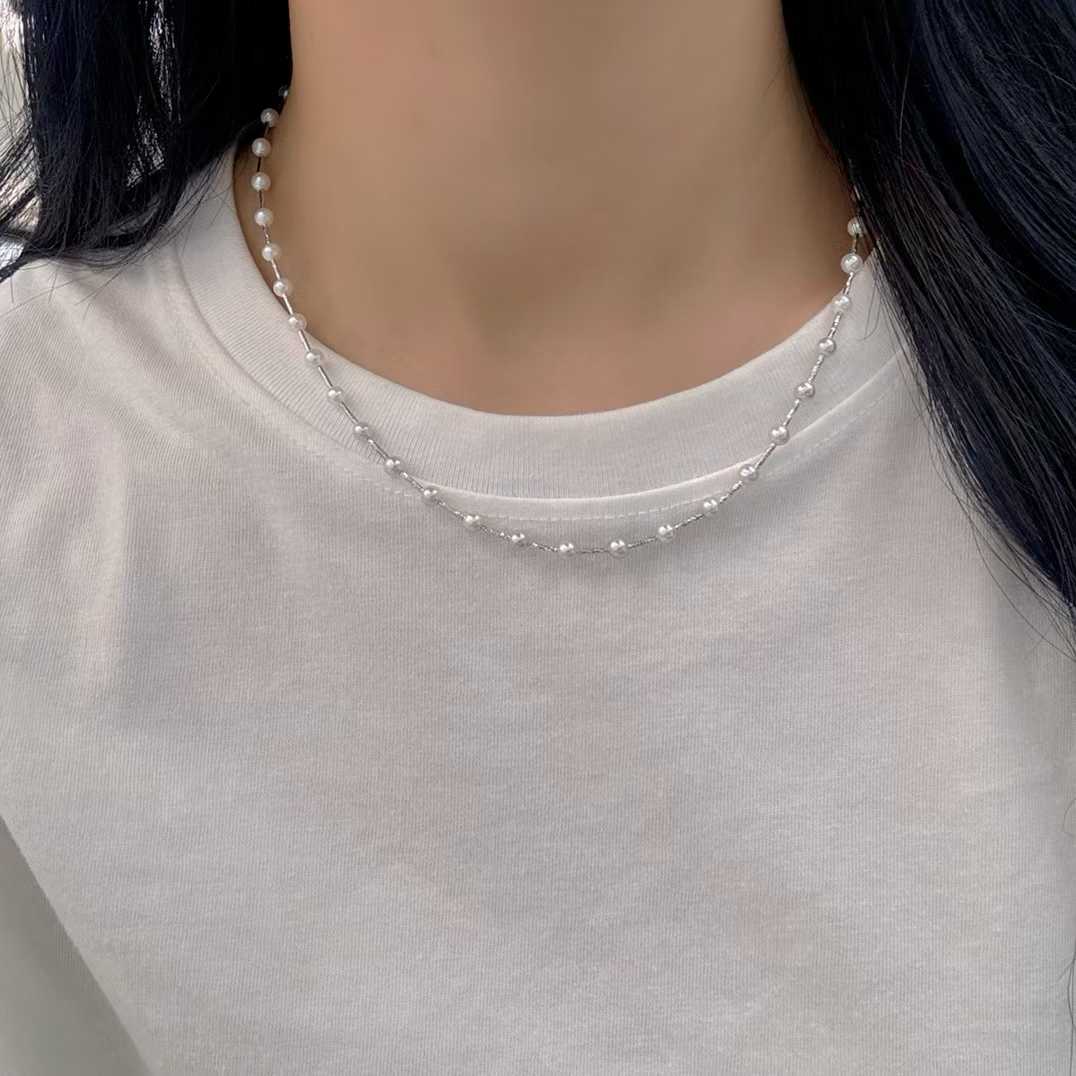 18K金akoya糖果色海水珍珠项链