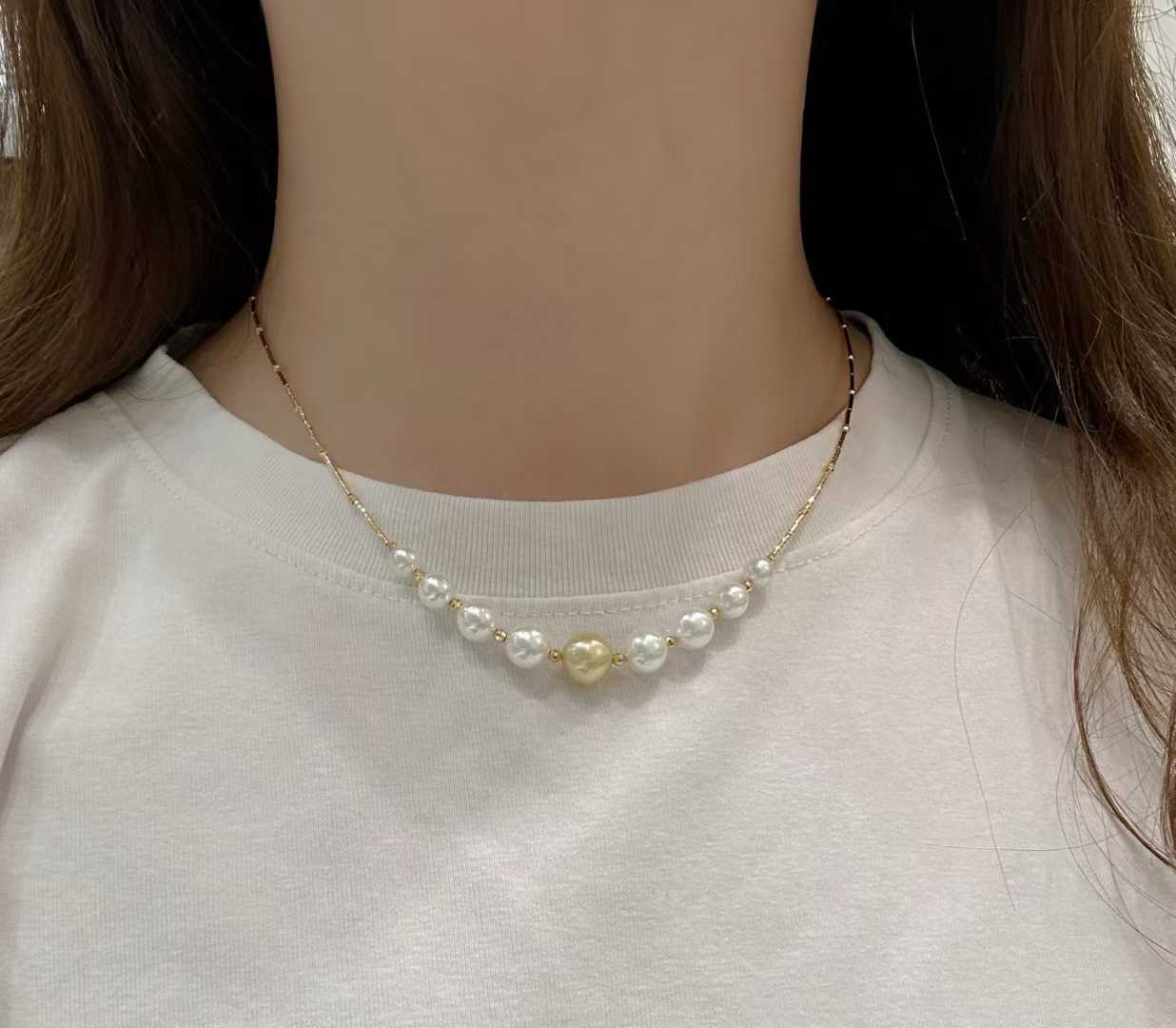 18K金Akoya+南洋金珠微笑项链