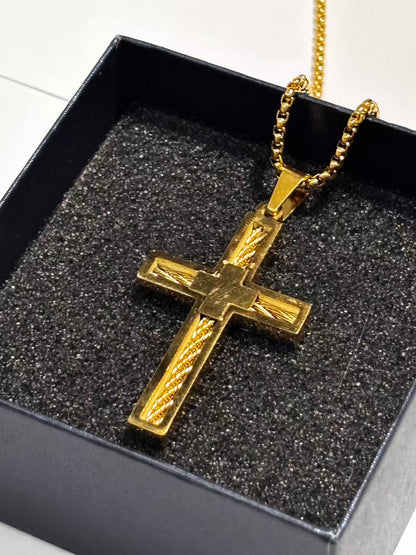 金色十字架复试款吊坠