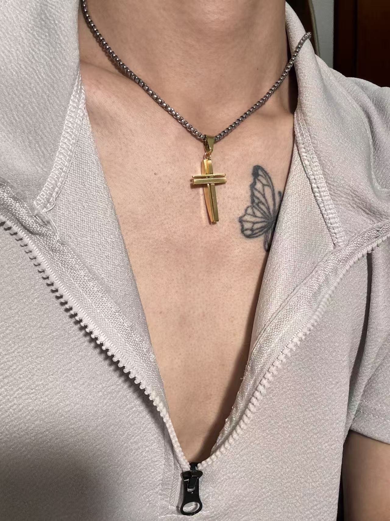 十字架条纹形吊坠