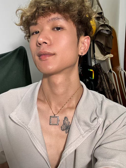 功能开合透明方框吊坠