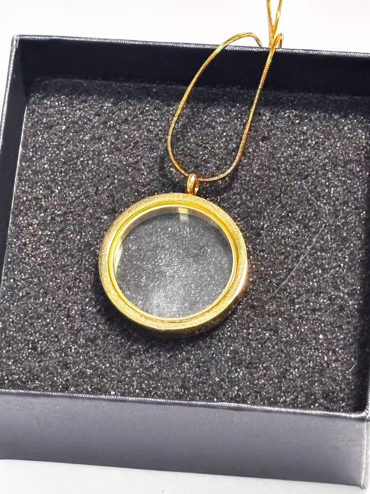 功能开合透明圆形吊坠