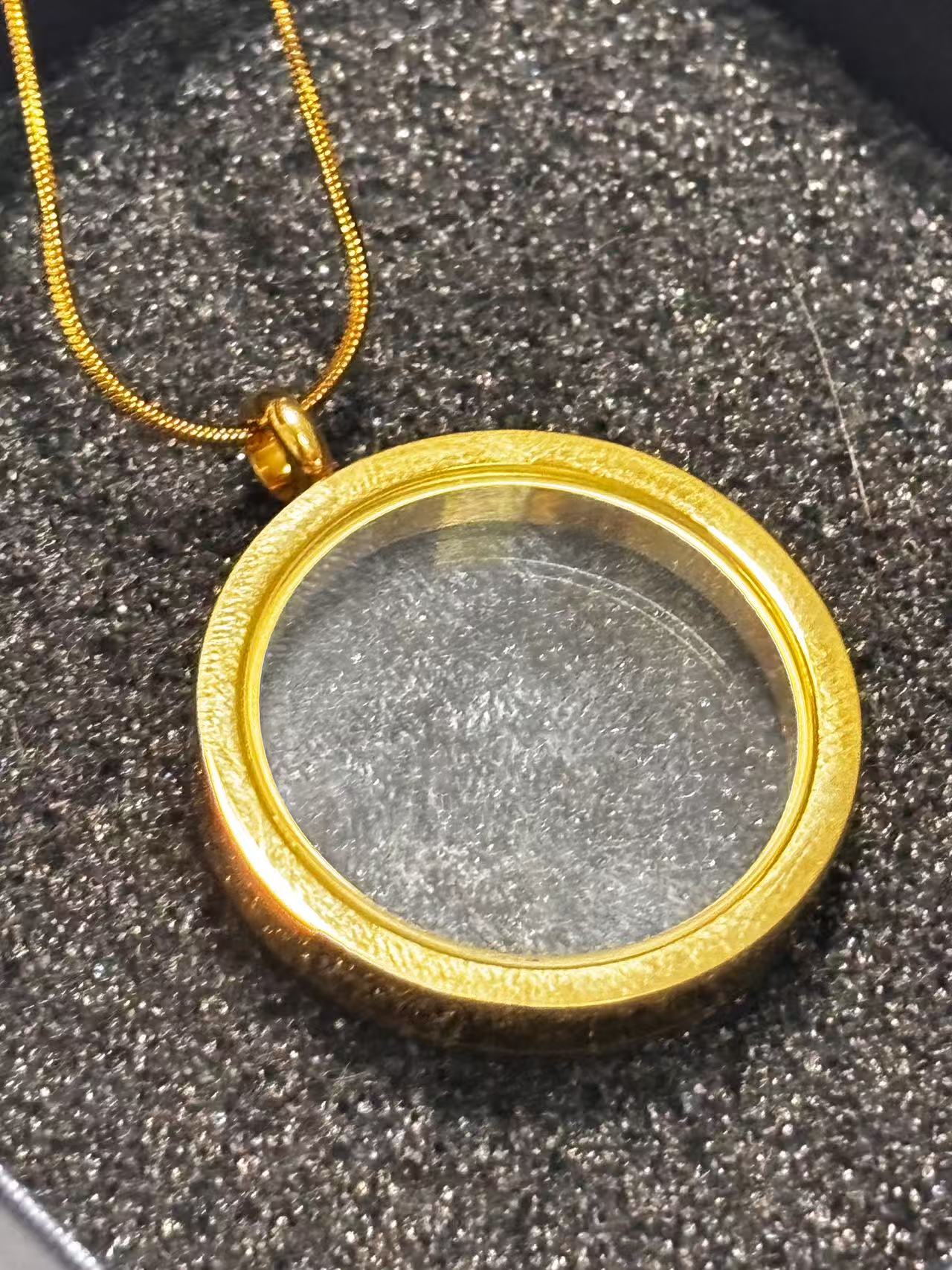 功能开合透明圆形吊坠