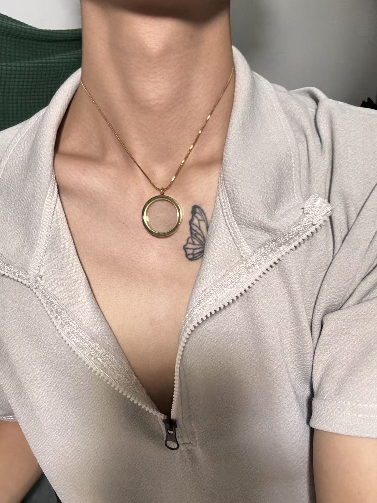 功能开合透明圆形吊坠