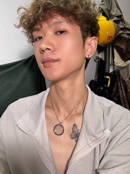 圆形功能透明款钢色吊坠