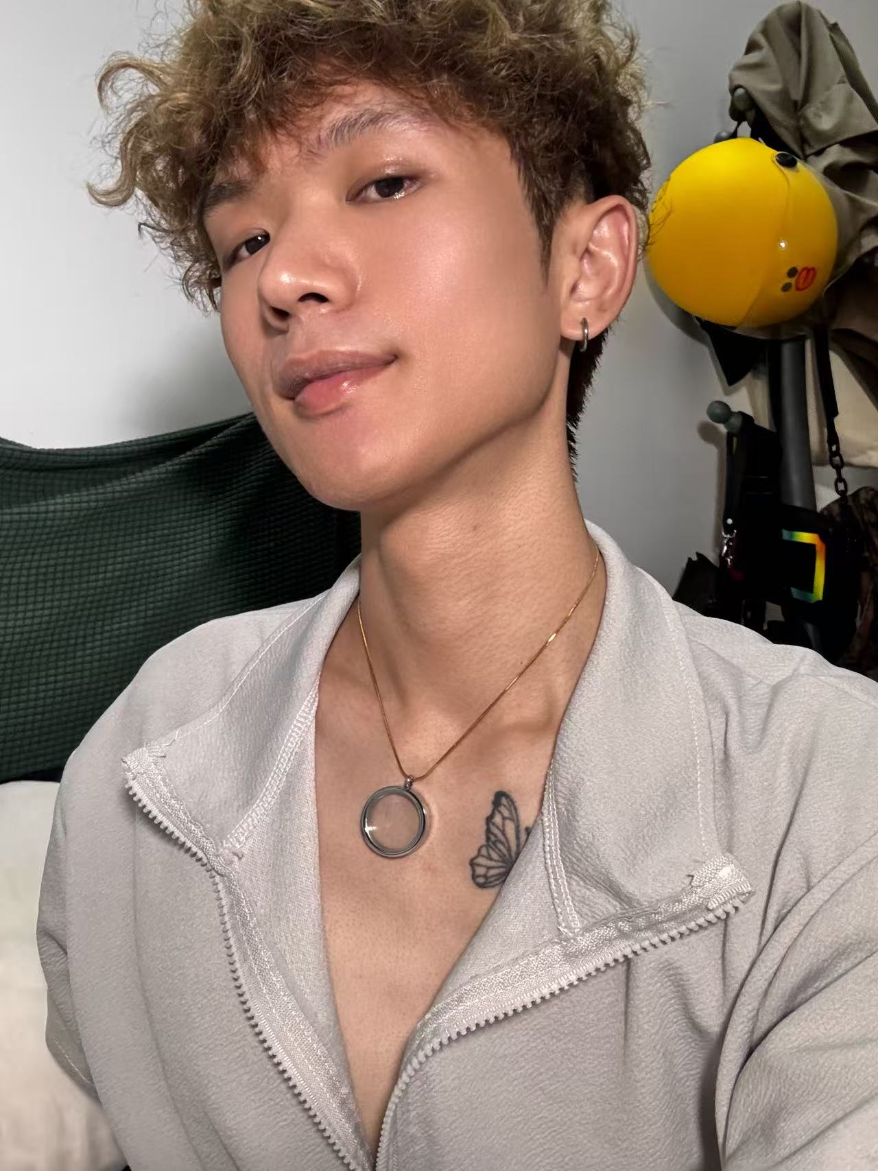 圆形功能透明款钢色吊坠