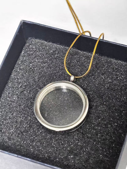 圆形功能透明款钢色吊坠