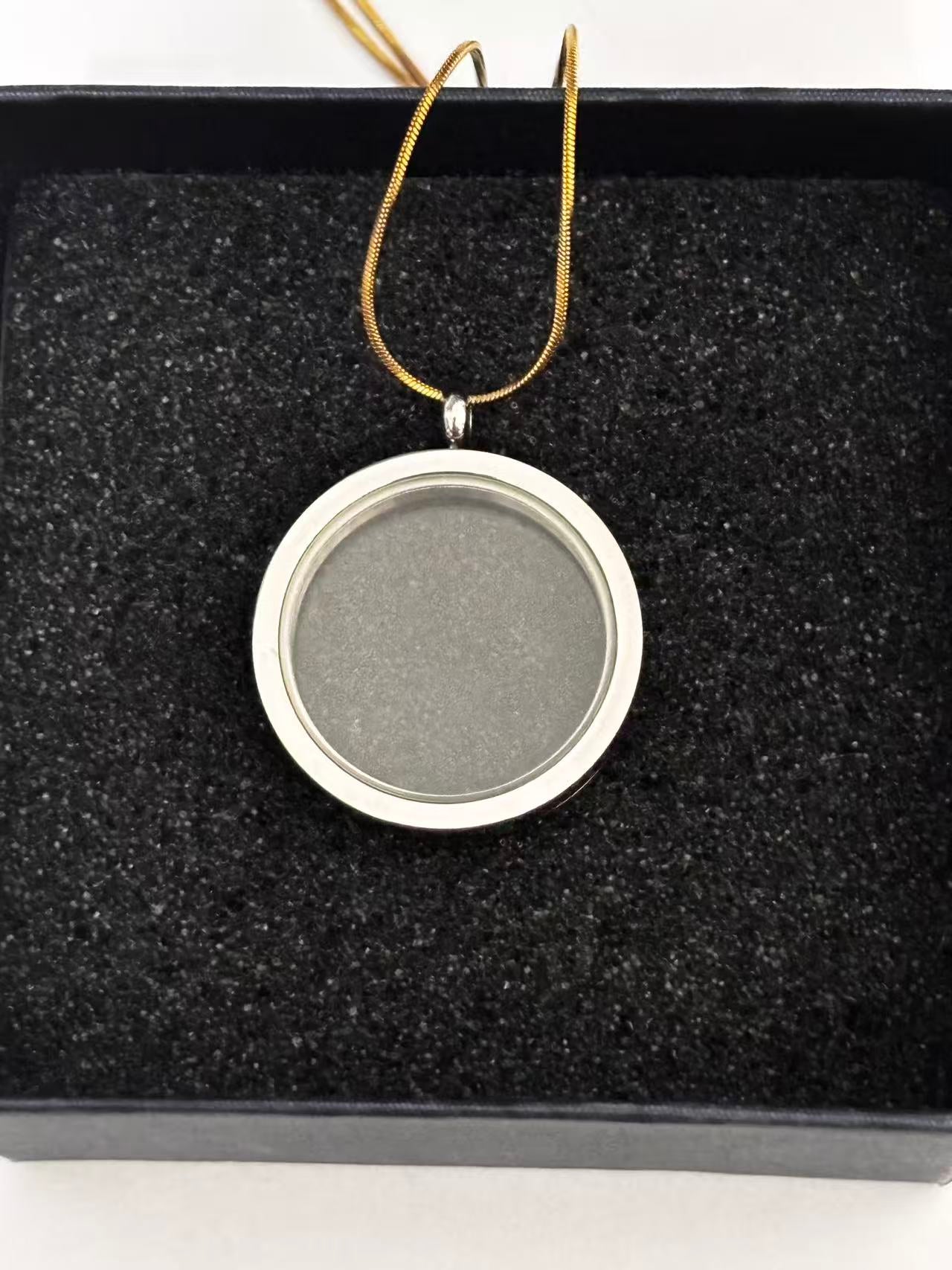 圆形功能透明款钢色吊坠