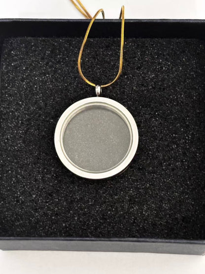 圆形功能透明款钢色吊坠