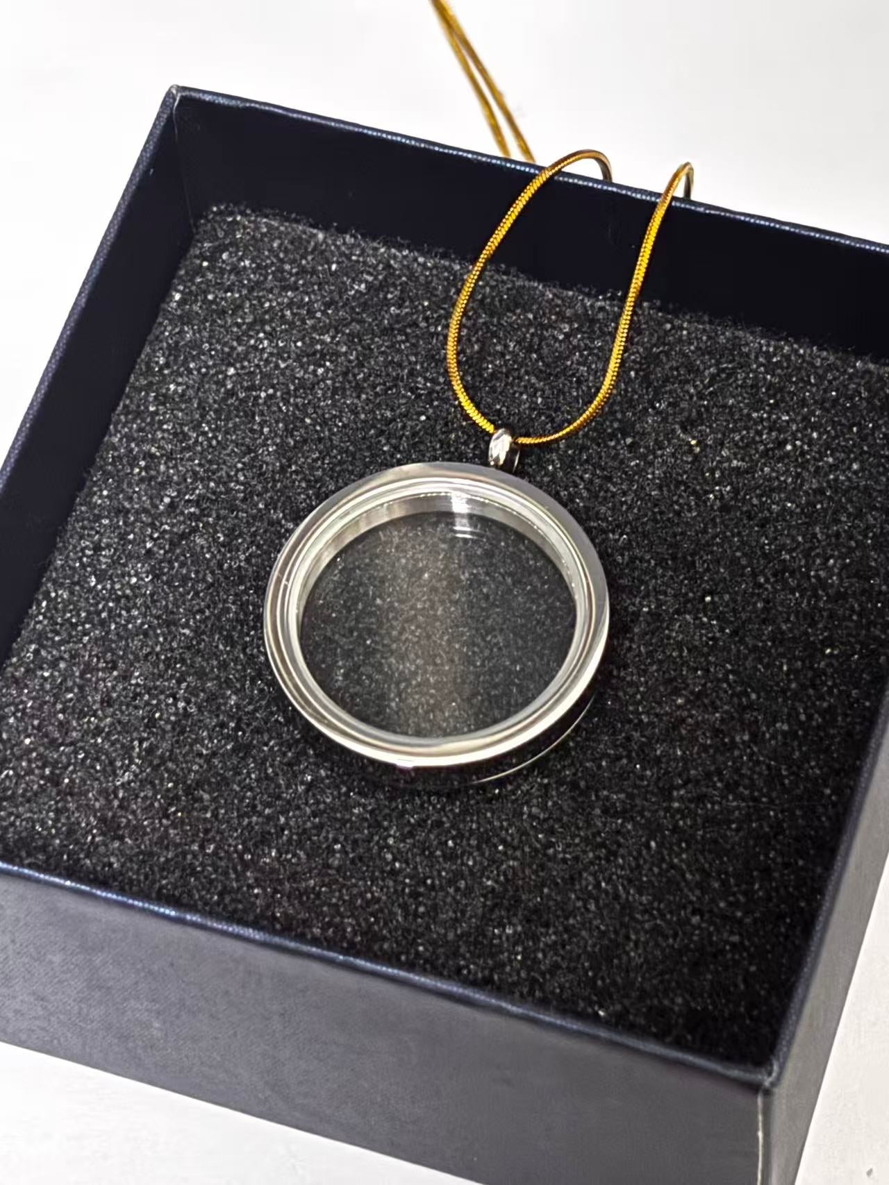 圆形功能透明款钢色吊坠