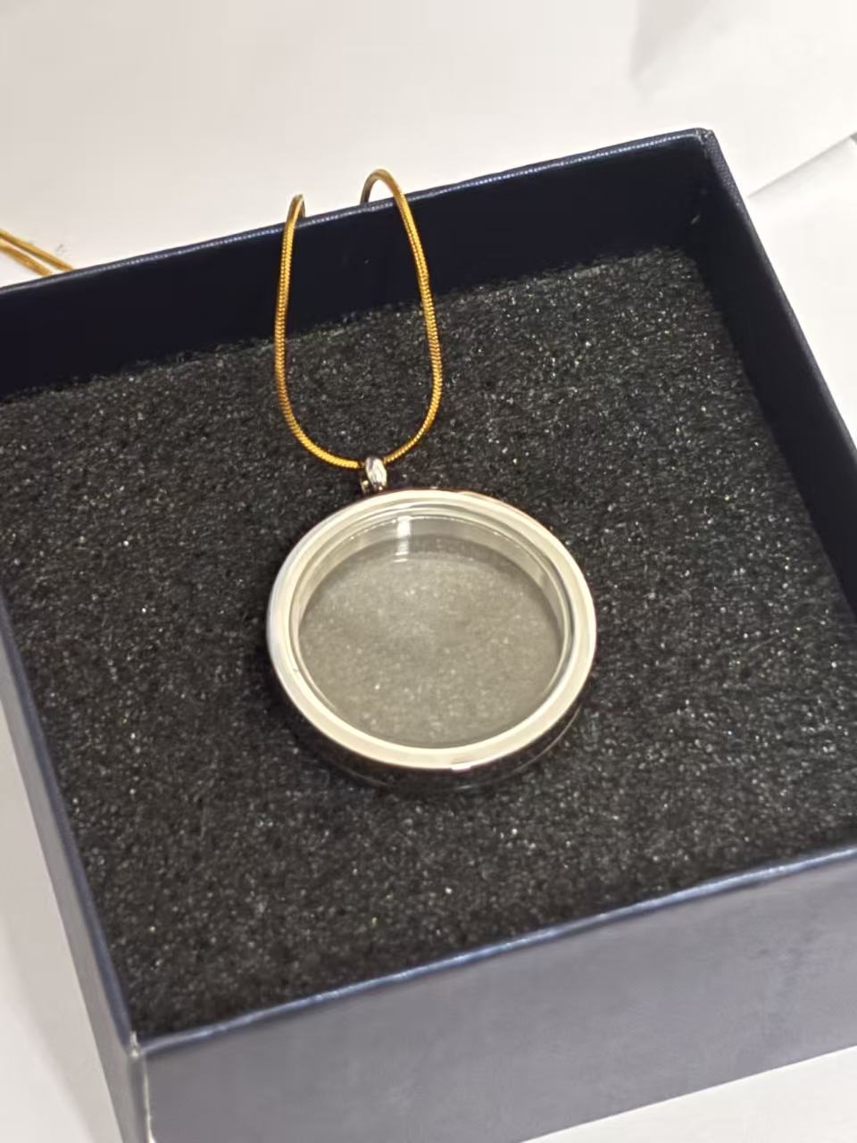 圆形功能透明款钢色吊坠