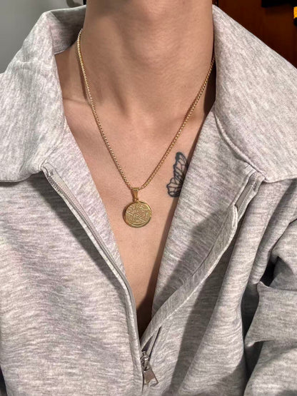 古罗马腐蚀钢色吊坠