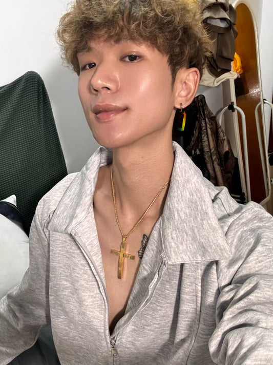 三星堆条纹十字架吊坠