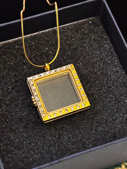 功能开合透明方框吊坠