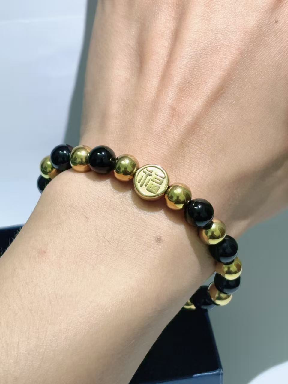 福款黑珠招财手链