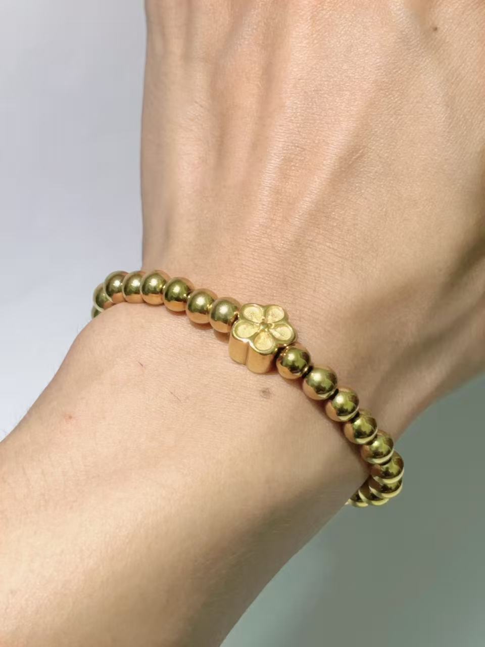花款全金招财手链