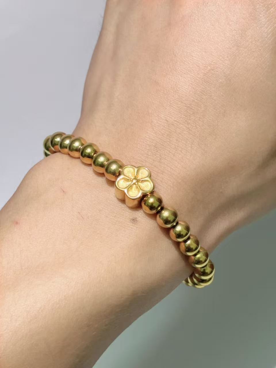 花款全金招财手链
