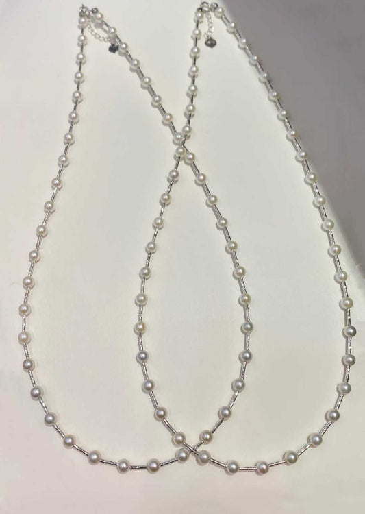 18K金akoya糖果色海水珍珠项链