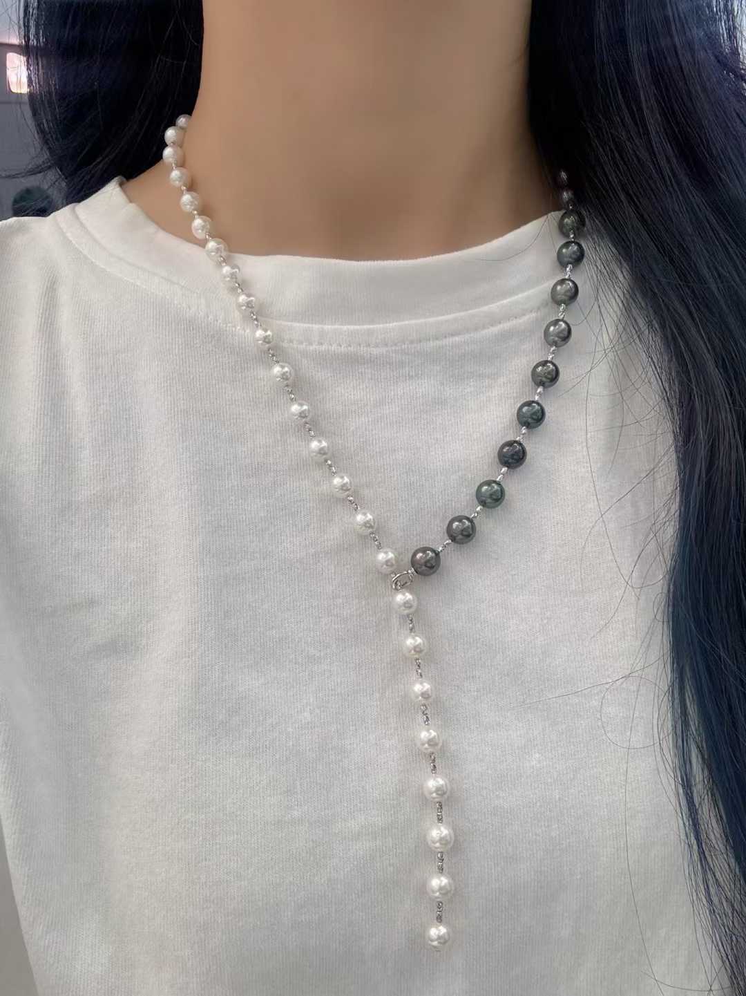 akoya海水珍珠+大溪地渐变18k金长链