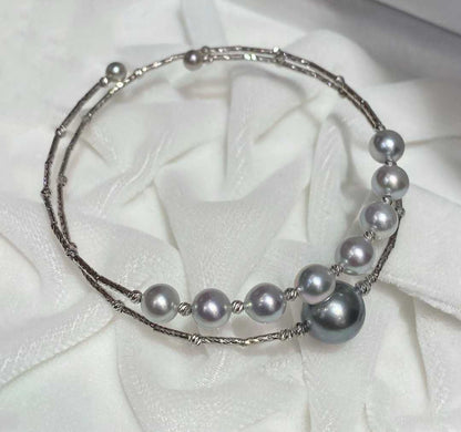 18k金大溪地真多麻海水珍珠手镯