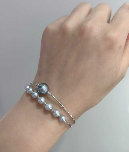 18k金大溪地真多麻海水珍珠手镯