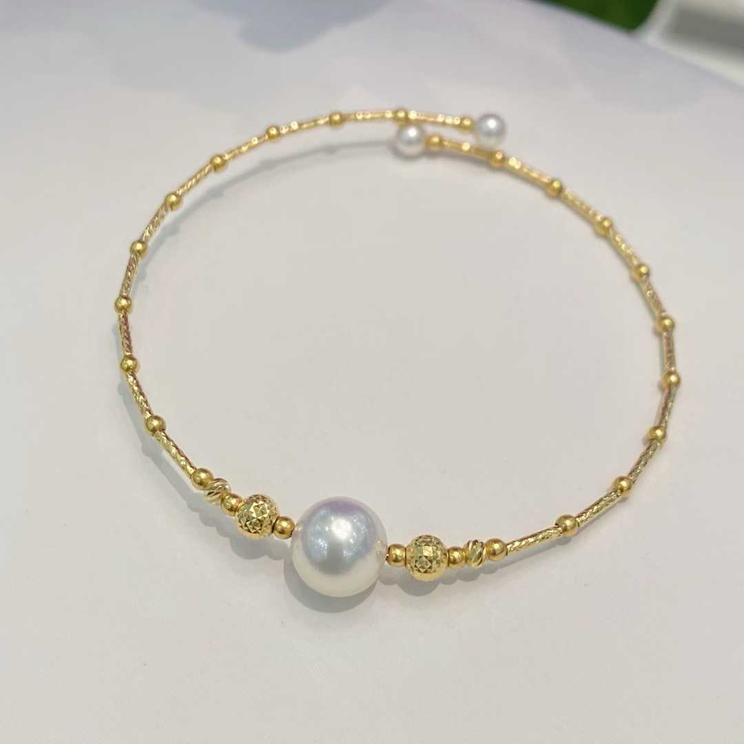 18K金akoya海水珍珠手镯