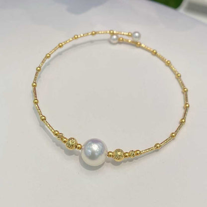 18K金akoya海水珍珠手镯