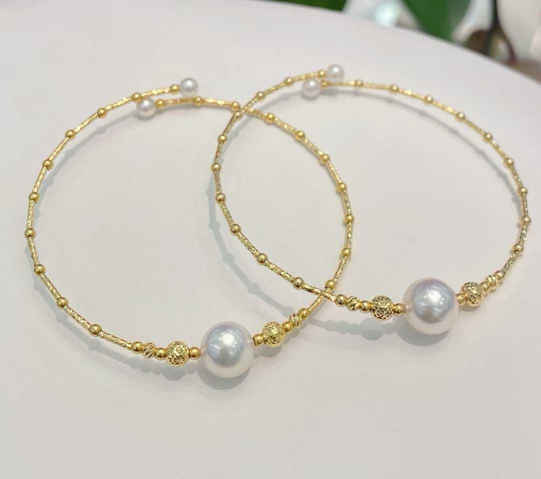 18K金akoya海水珍珠手镯