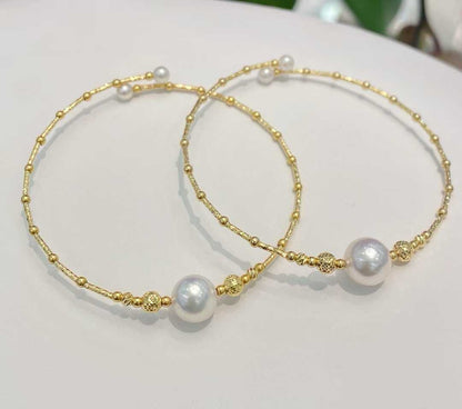 18K金akoya海水珍珠手镯