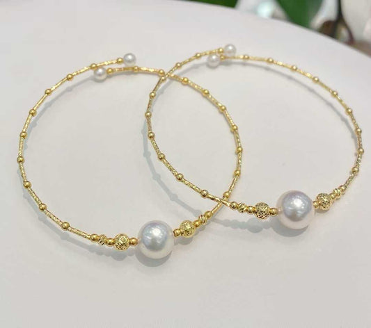 18K金akoya海水珍珠手镯