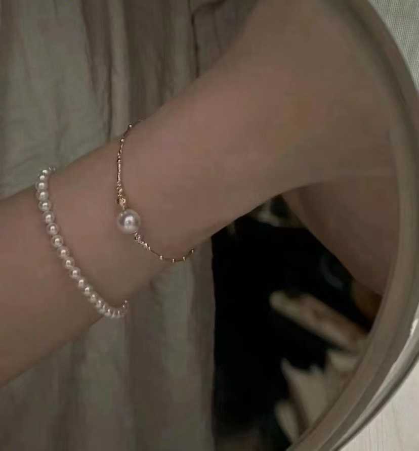 18K金akoya海水珍珠手镯