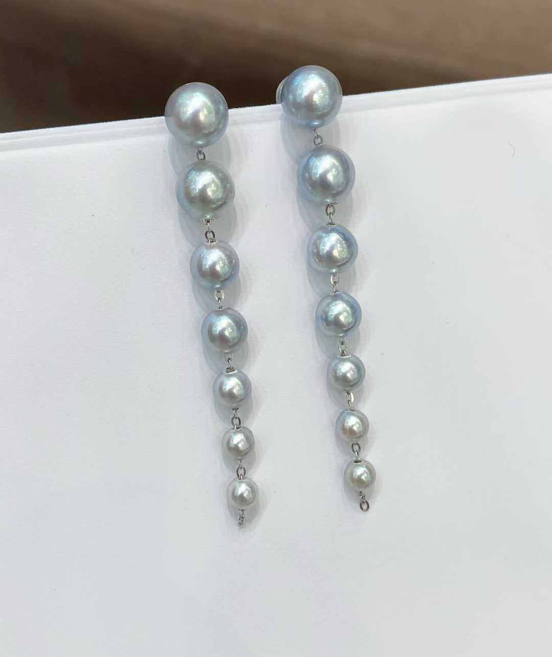 18k金真多麻海水珍珠耳环