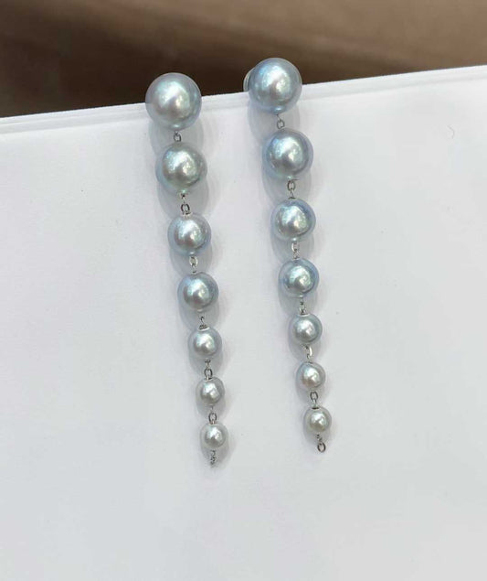 18k金真多麻海水珍珠耳环