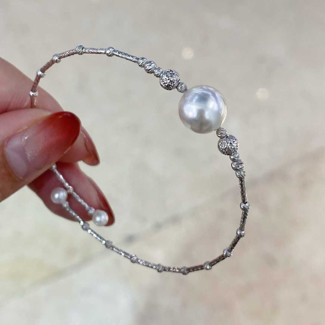 18K金澳白海水珍珠手镯