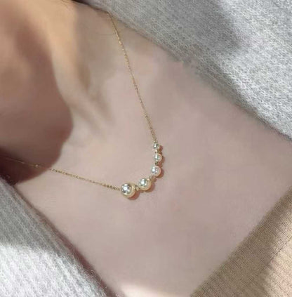 18K金+akoya羽黄金海水珍珠微笑项链