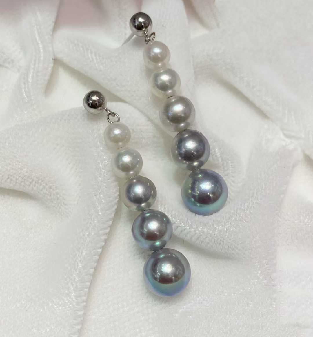 18k金akoya真多麻珍珠耳环