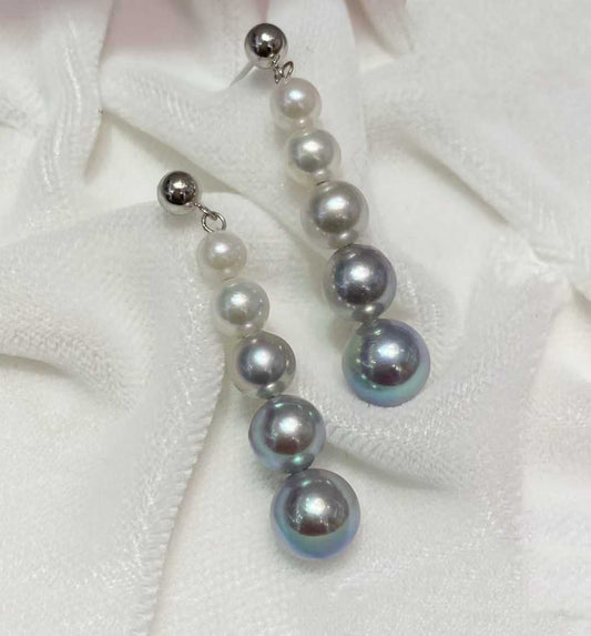 18k金akoya真多麻珍珠耳环