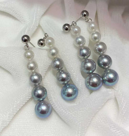 18k金akoya真多麻珍珠耳环