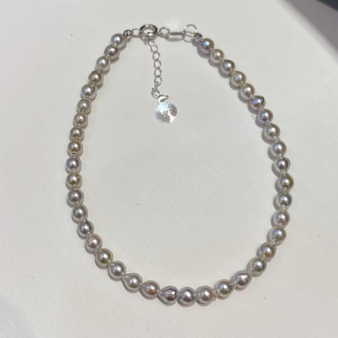 18k金真多麻海水珍珠手链