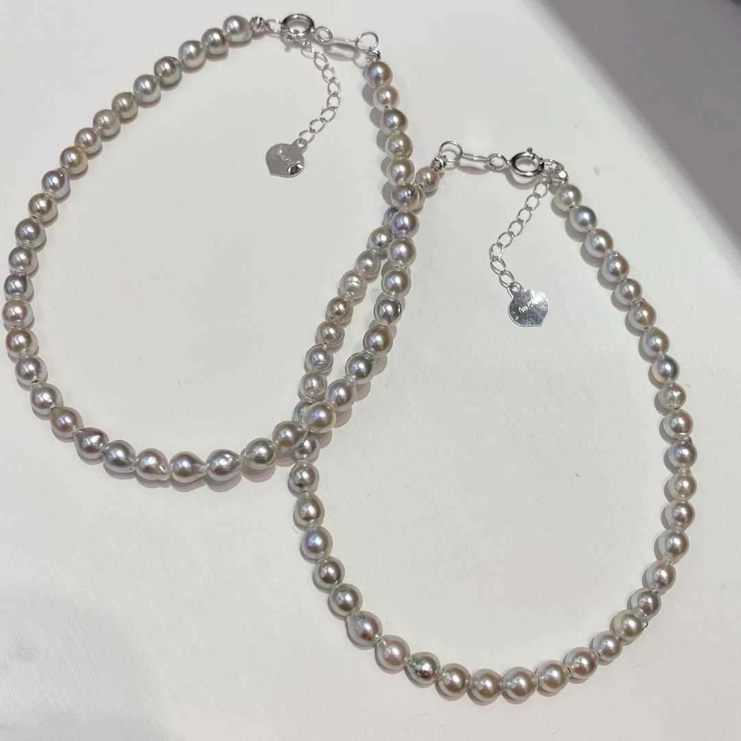 18k金真多麻海水珍珠手链