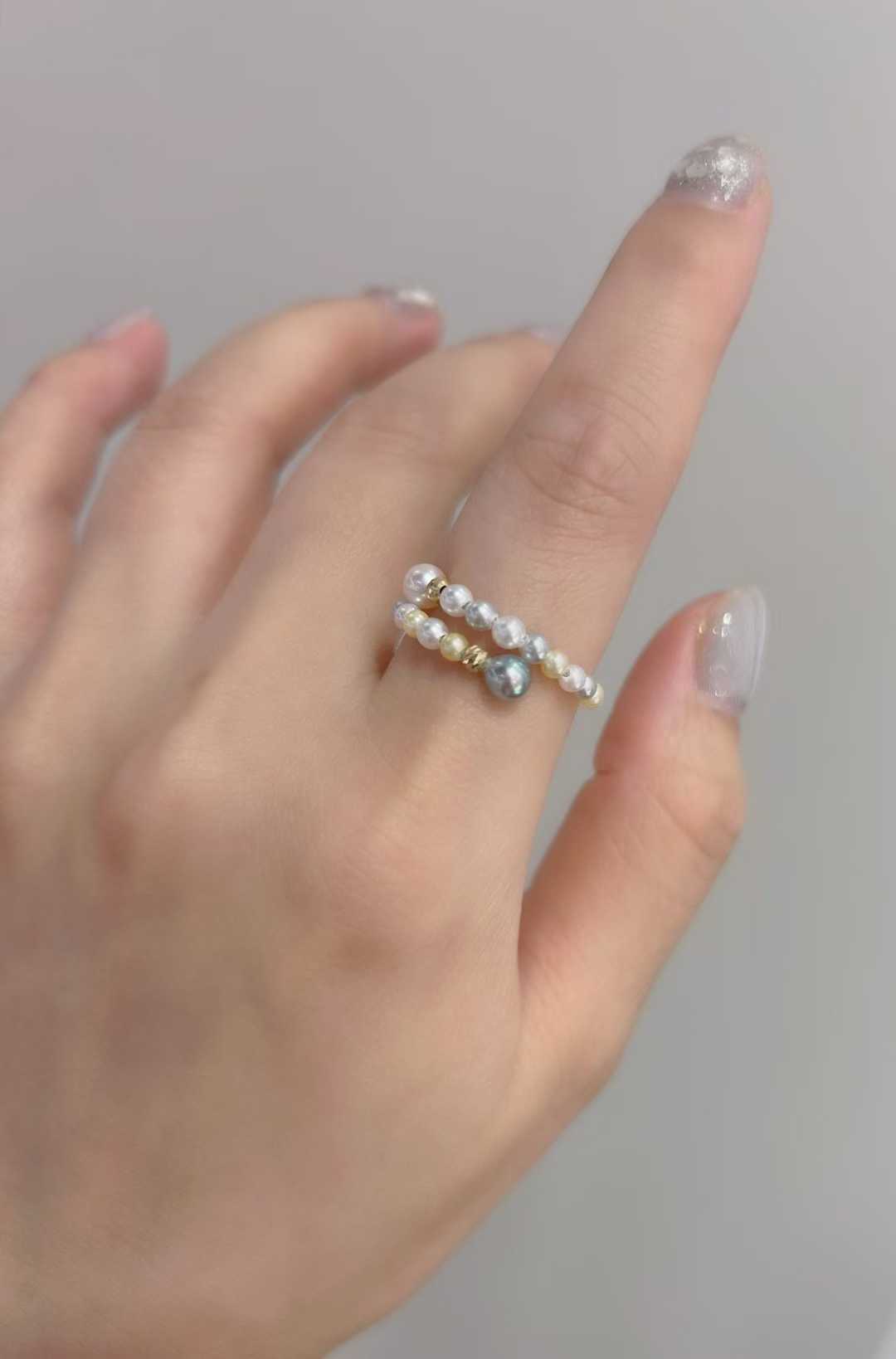 akoya糖果色🍬海水珍珠戒指