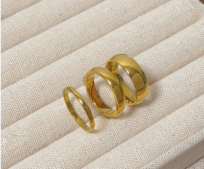 光面素圈戒指18K