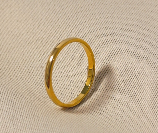 光面素圈戒指18K