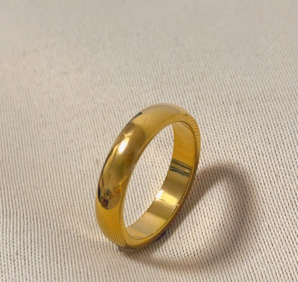 光面素圈戒指18K