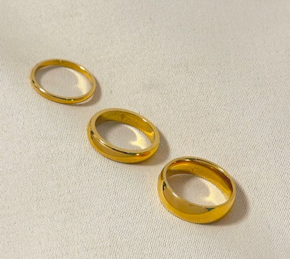 光面素圈戒指18K